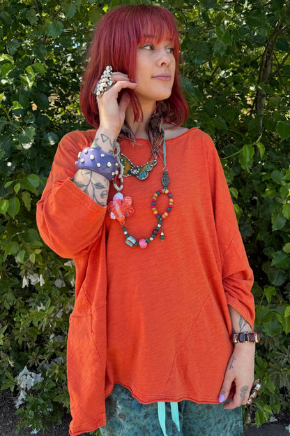 Be Free Top Orange - ivyandlavyboutique Jaded Gypsy