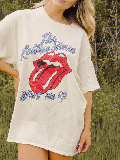 Rolling Stones Start Me Up Off White Thrifted Graphic Tee