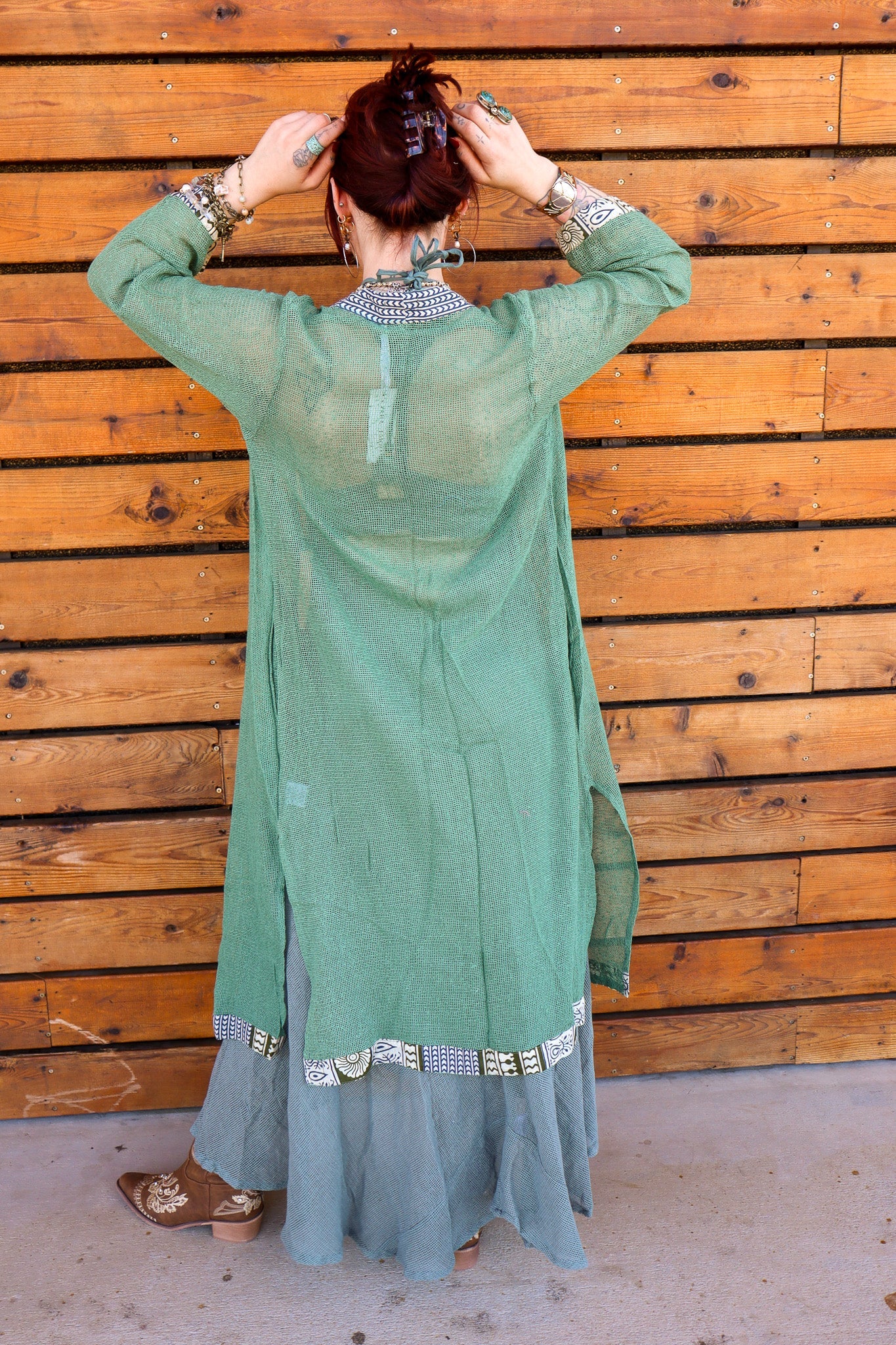 Beached Mesh Cotton Short Kimono - ivyandlavyboutique Karma Highway