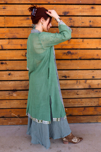 Beached Mesh Cotton Short Kimono - ivyandlavyboutique Karma Highway