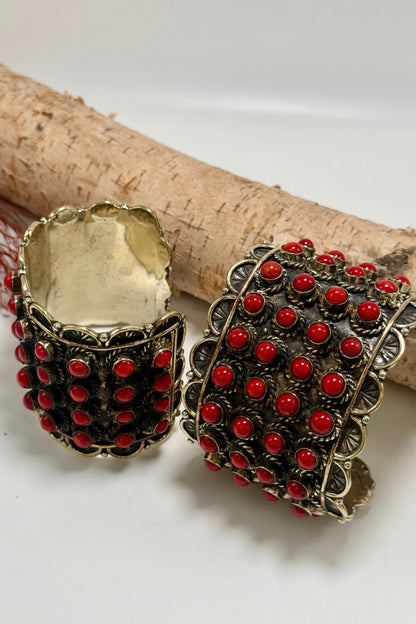Bead Inlay Cuff in Red Howlite - ivyandlavyboutique ivyandlavyboutique
