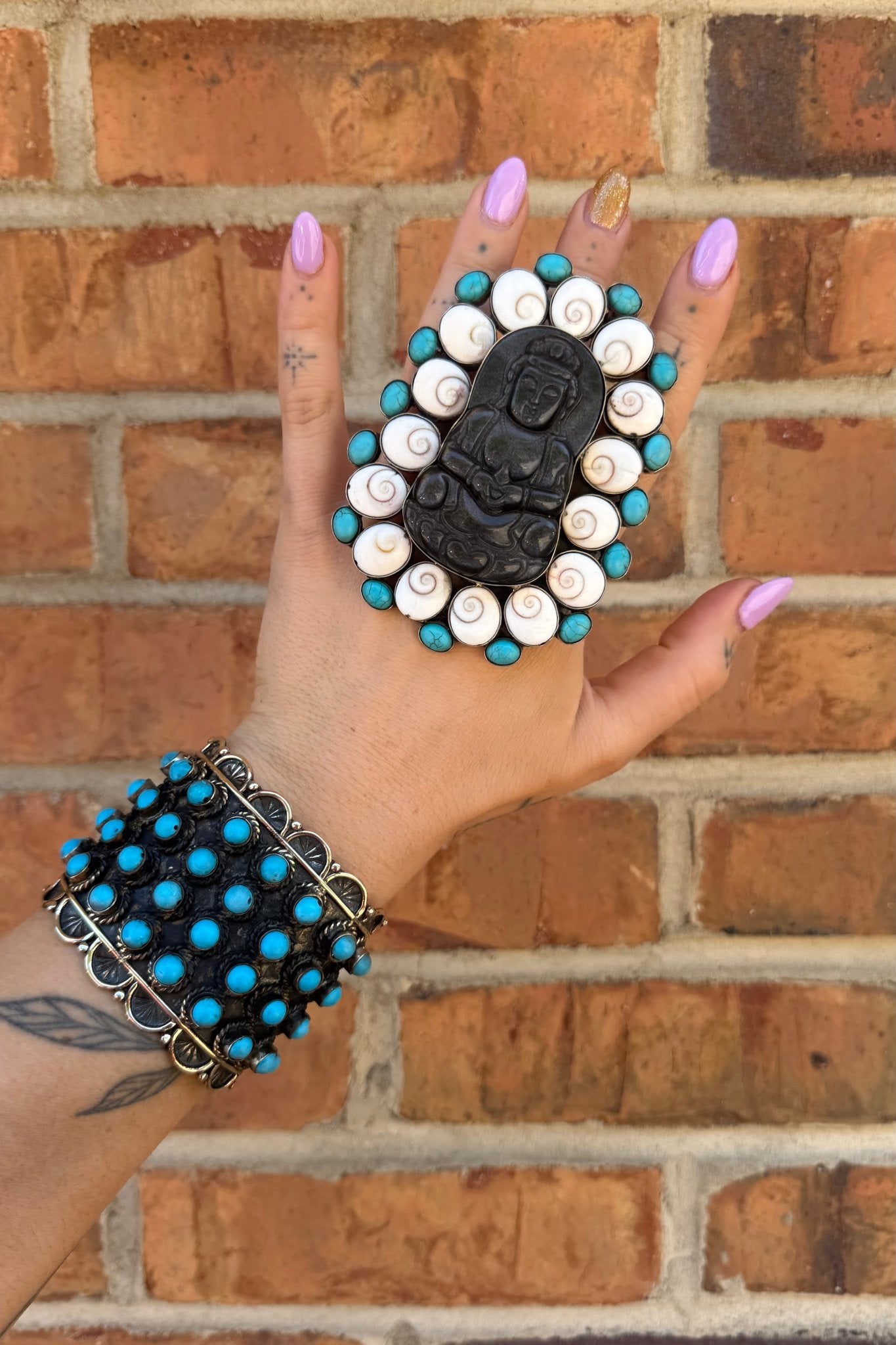 Bead Inlay Cuff in Turquoise - ivyandlavyboutique ivyandlavyboutique