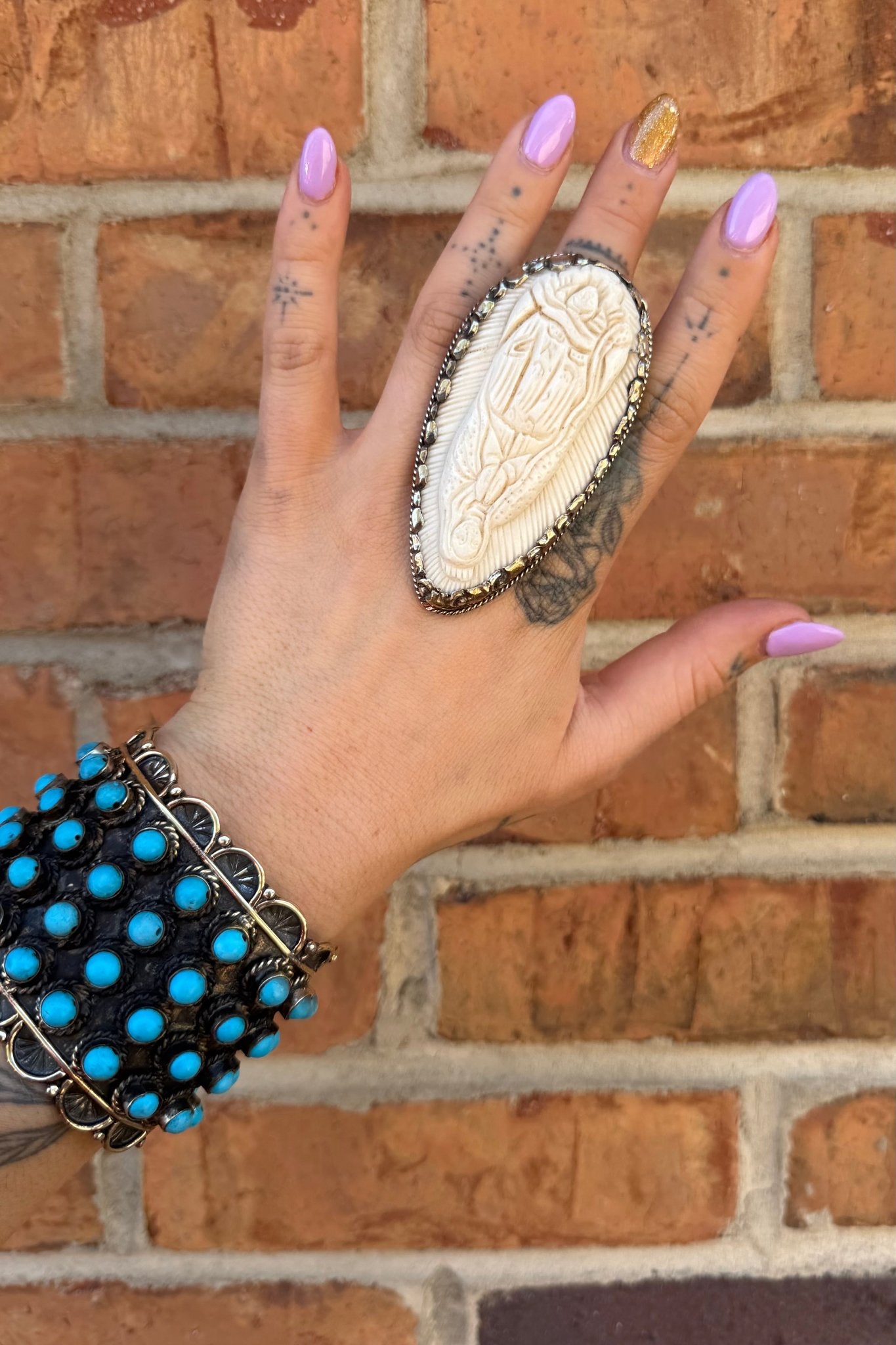 Bead Inlay Cuff in Turquoise - ivyandlavyboutique ivyandlavyboutique