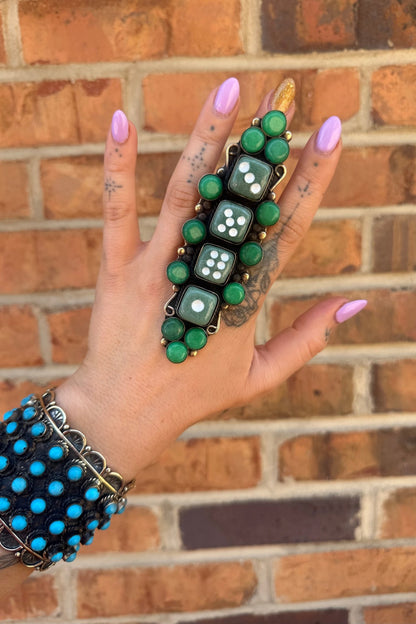 Bead Inlay Cuff in Turquoise - ivyandlavyboutique ivyandlavyboutique