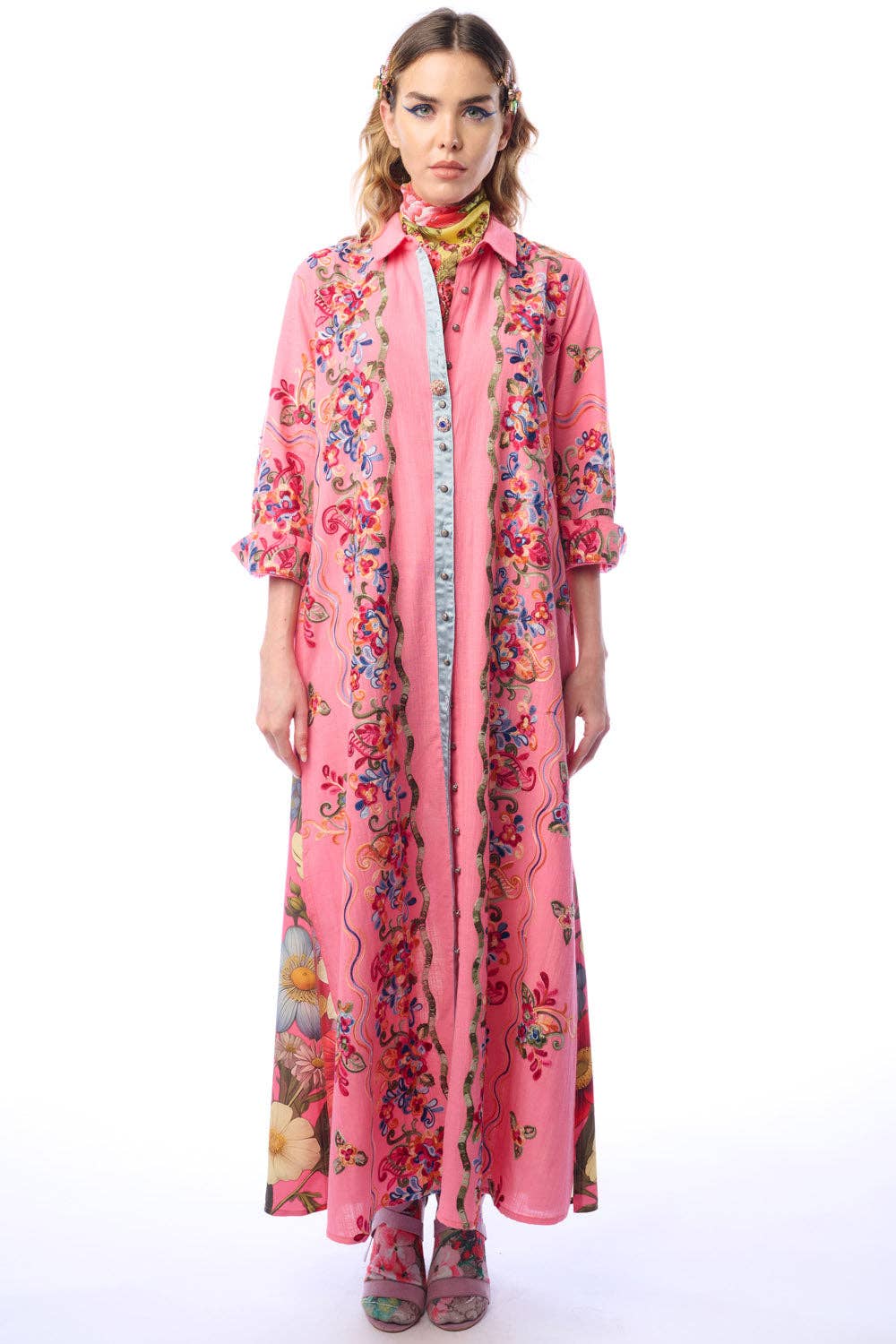 Beauty Mark Maxi Duster in Dirty Rose - ivyandlavyboutique Aratta
