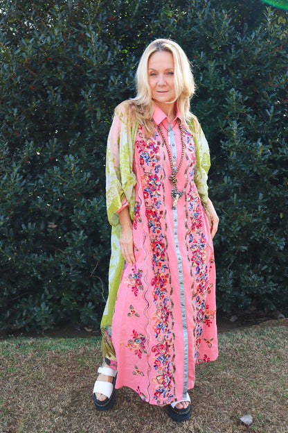 Beauty Mark Maxi Duster in Dirty Rose - ivyandlavyboutique Aratta