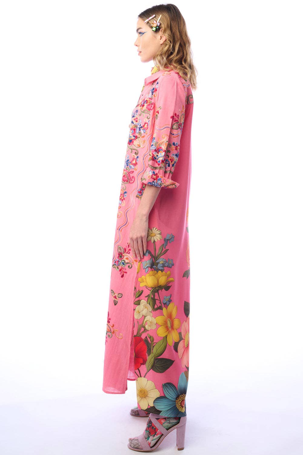 Beauty Mark Maxi Duster in Dirty Rose - ivyandlavyboutique Aratta