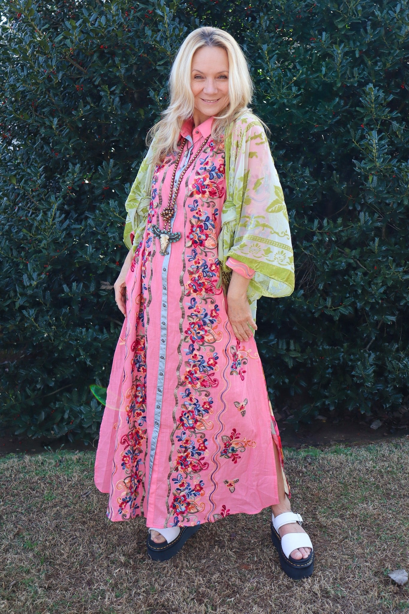 Beauty Mark Maxi Duster in Dirty Rose - ivyandlavyboutique Aratta