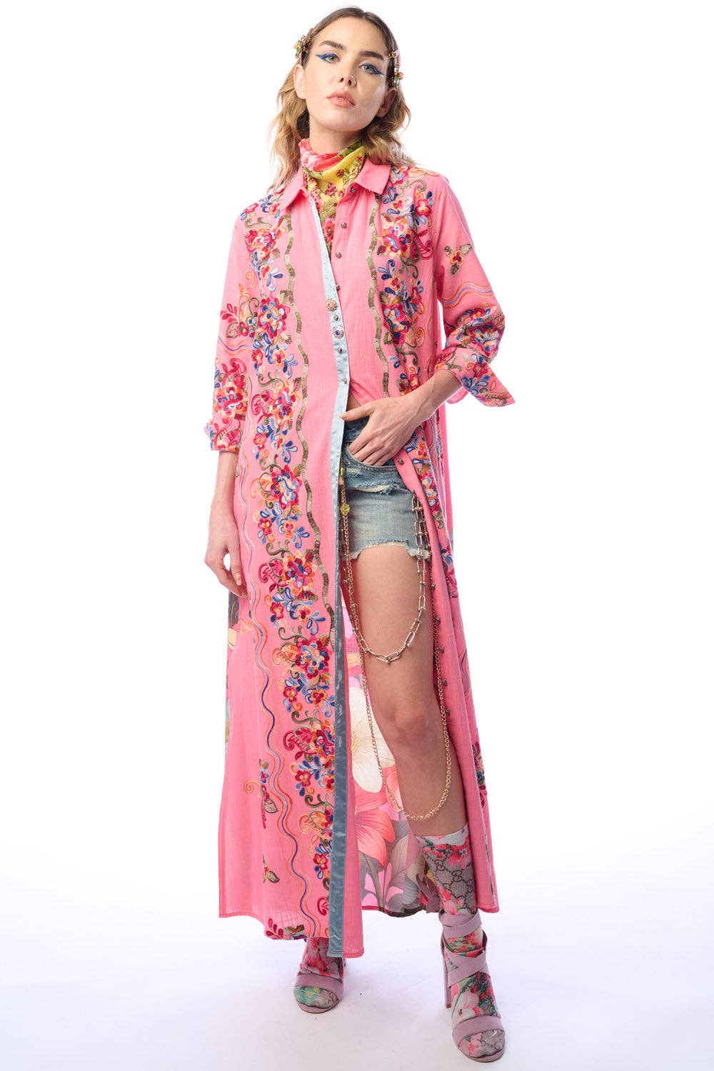 Beauty Mark Maxi Duster in Dirty Rose - ivyandlavyboutique Aratta