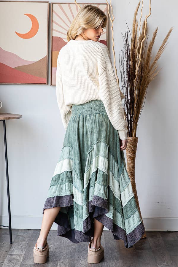 Sale - Wanderlust Boheme Layered Maxi Skirt