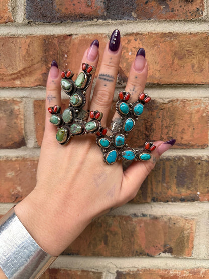 Big Cactus & Flowers Ring - ivyandlavyboutique ivyandlavyboutique