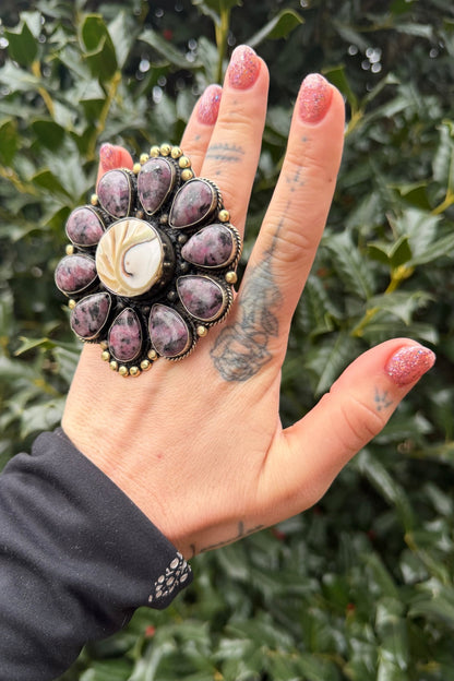 Big & Flower Purple Agate Ring - ivyandlavyboutique ivyandlavyboutique