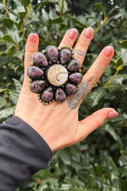 Big & Flower Purple Agate Ring - ivyandlavyboutique ivyandlavyboutique