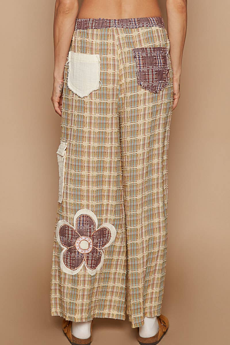Big MOOD Vintage Washed Flower Power Pants - ivyandlavyboutique Pol Clothing