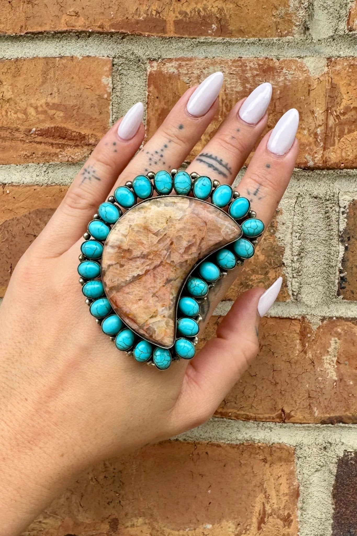 BIG Moon with Jasper Ring - ivyandlavyboutique UJDInc