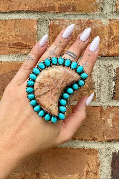 BIG Moon with Jasper Ring - ivyandlavyboutique UJDInc