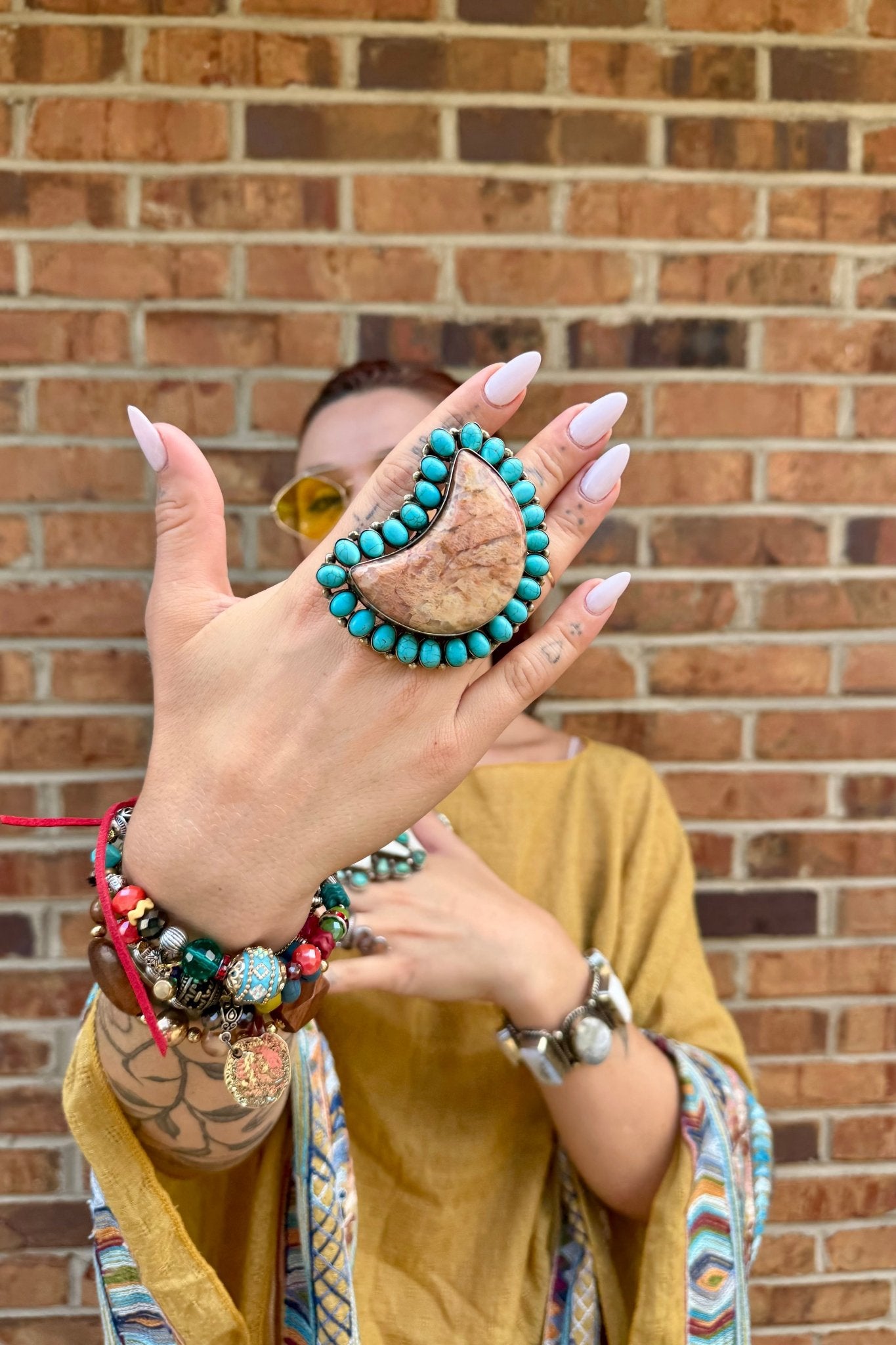 BIG Moon with Jasper Ring - ivyandlavyboutique UJDInc