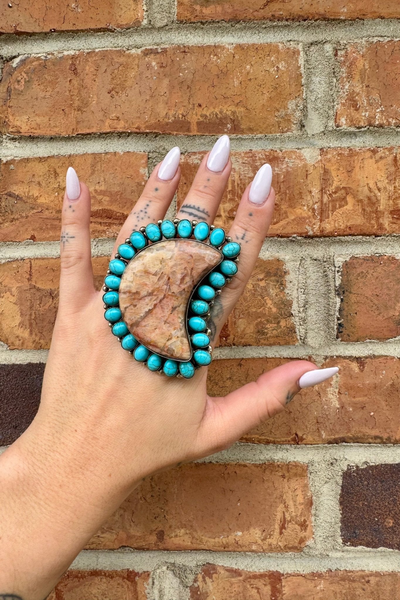 BIG Moon with Jasper Ring - ivyandlavyboutique UJDInc