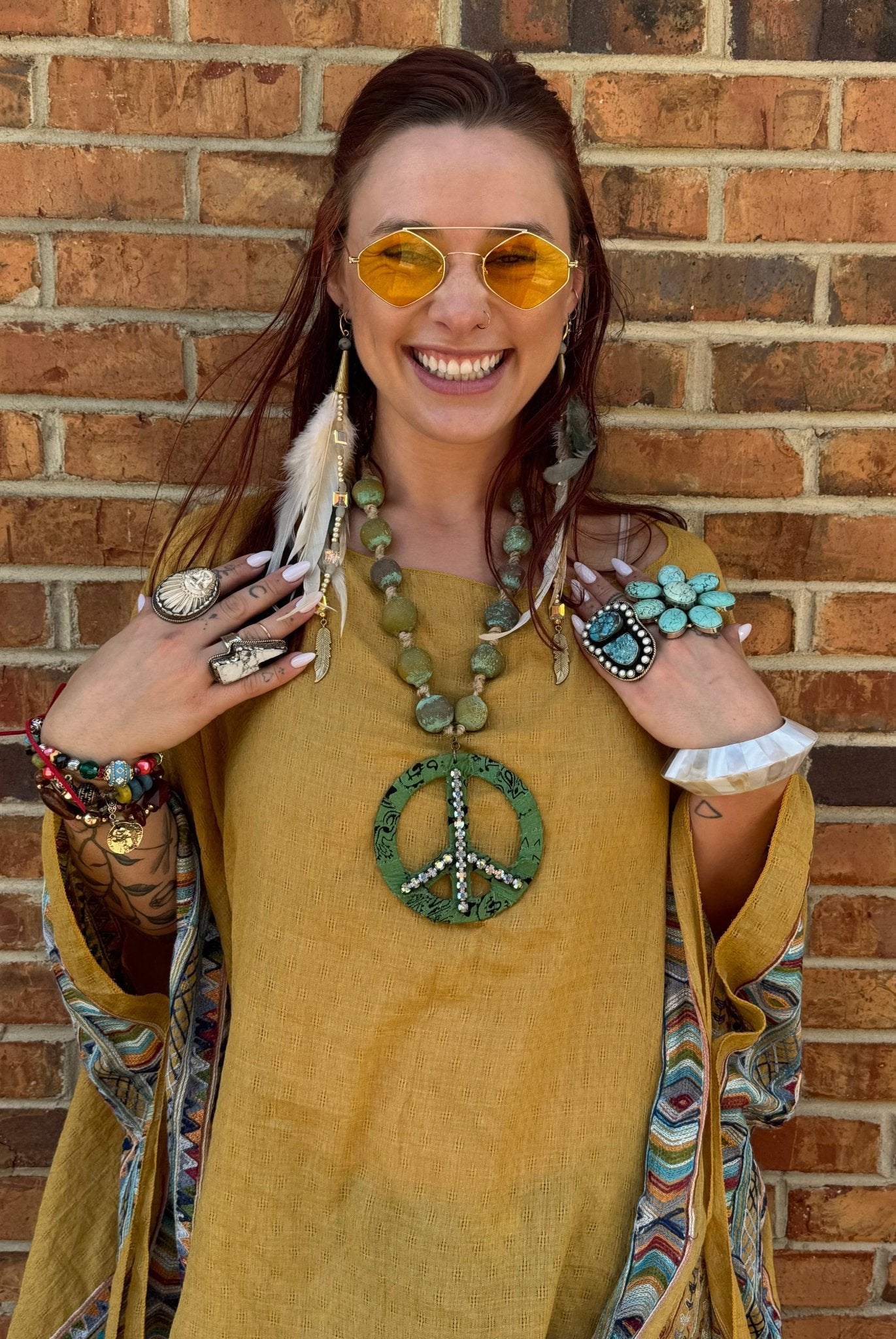 BIG Peace Necklace by Gypsy South - ivyandlavyboutique Gypsy South