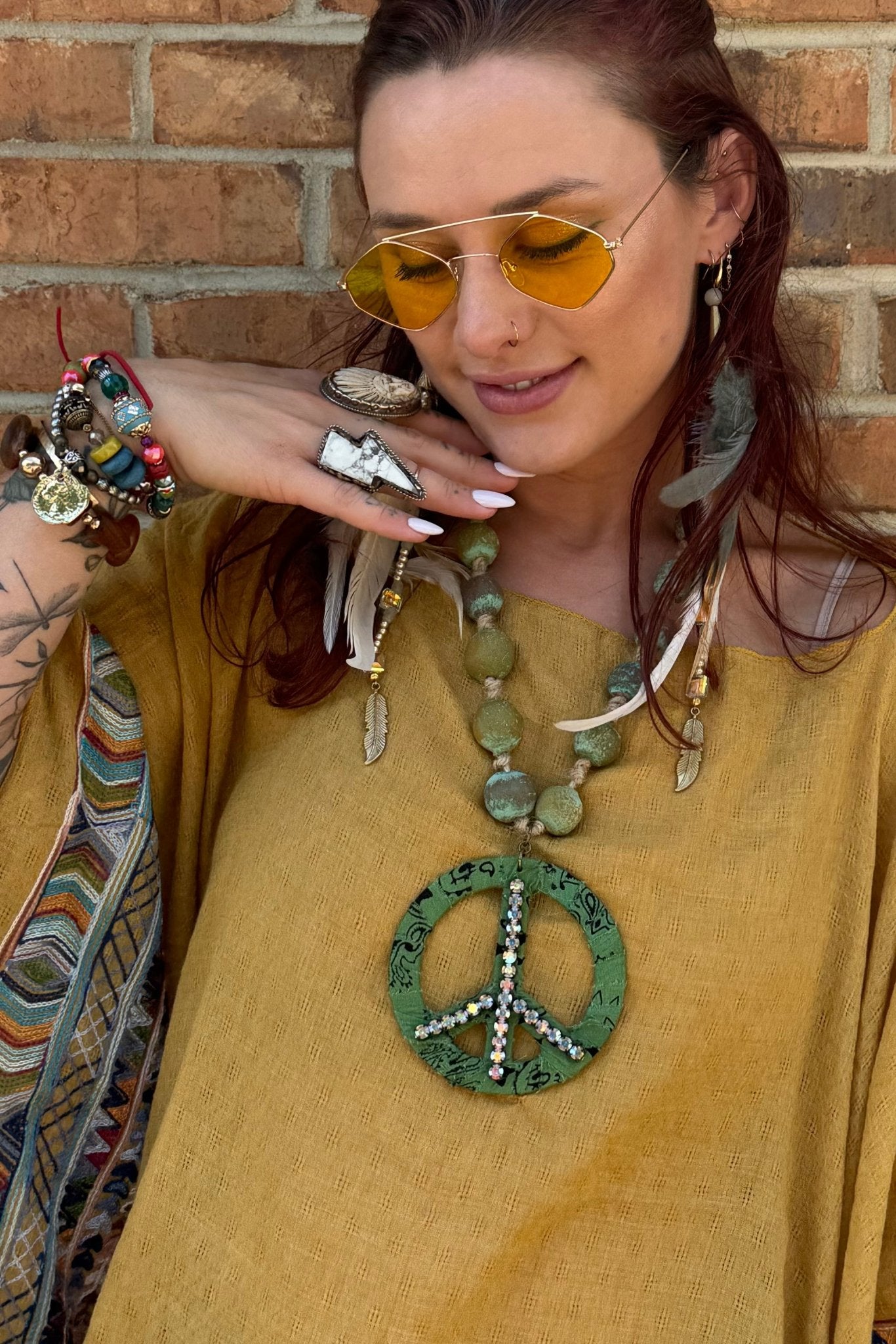 BIG Peace Necklace by Gypsy South - ivyandlavyboutique Gypsy South