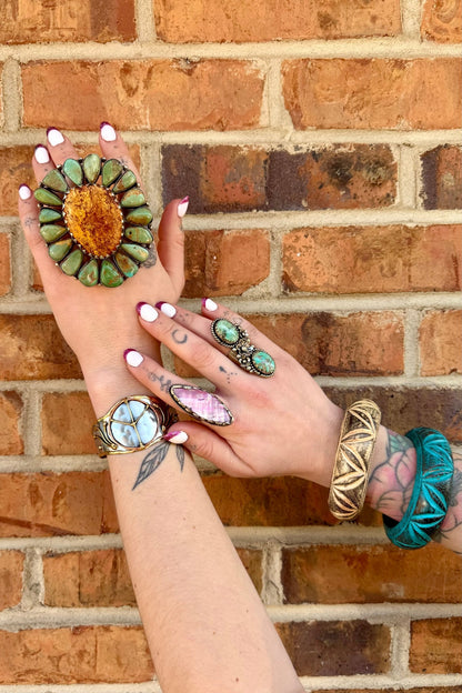 Biggie Turquoise Statement Ring - ivyandlavyboutique ivyandlavyboutique