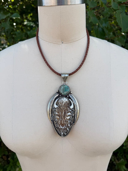 Bison Head w/ Turquoise Choker - ivyandlavyboutique ivyandlavyboutique