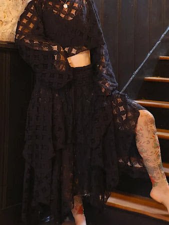 Black Crochet Pixie Skirt/Mini - Kantha Bae - ivyandlavyboutique Kantha Bae