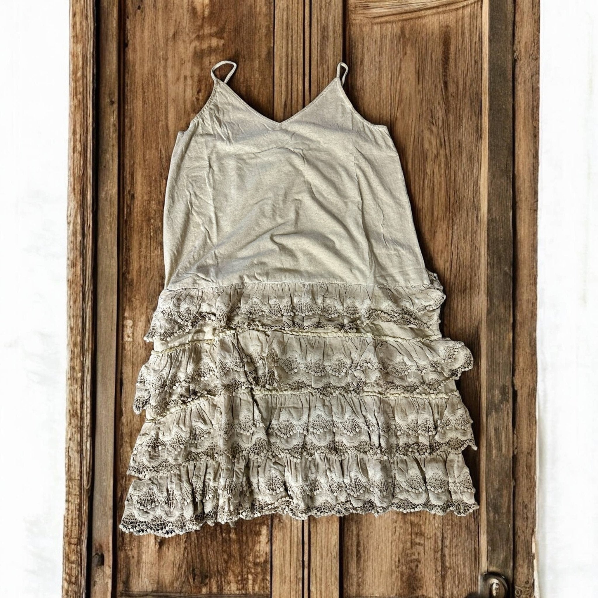 Black Distressed Ruffle Slip Dress - ivyandlavyboutique A Rare Bird Shop