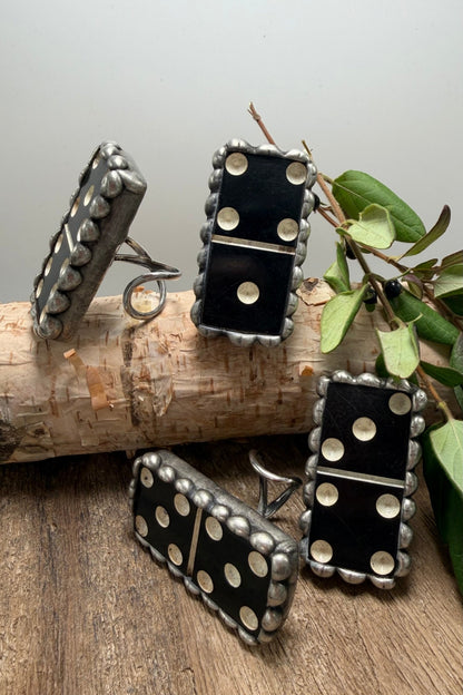Black Domino Ring - ivyandlavyboutique ivyandlavyboutique
