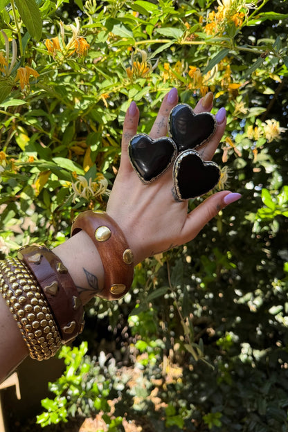Black Widow Heart Ring - Obsidian - ivyandlavyboutique ivyandlavyboutique