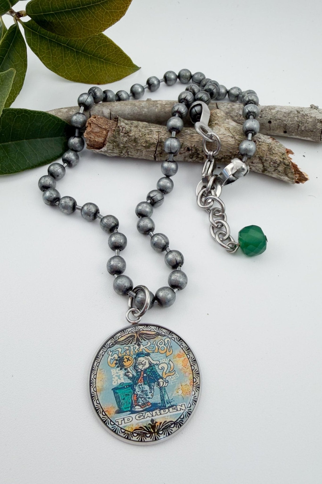 Blink - 182 Large Circle Distressed Pendant Necklace - ivyandlavyboutique Spirit Lala