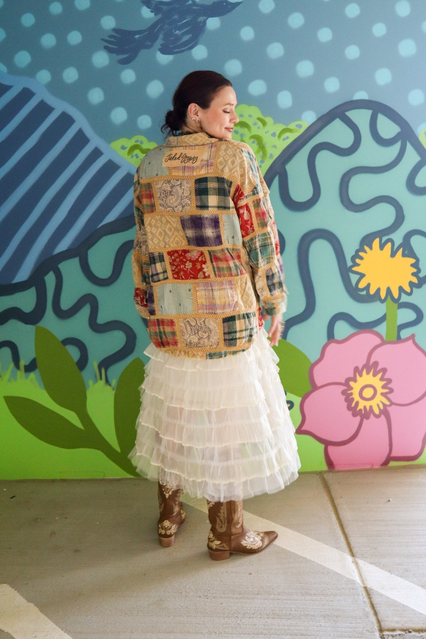 Block Party Patched Boho Top - ivyandlavyboutique Jaded Gypsy