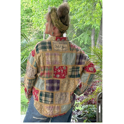 Block Party Patched Boho Top - ivyandlavyboutique Jaded Gypsy
