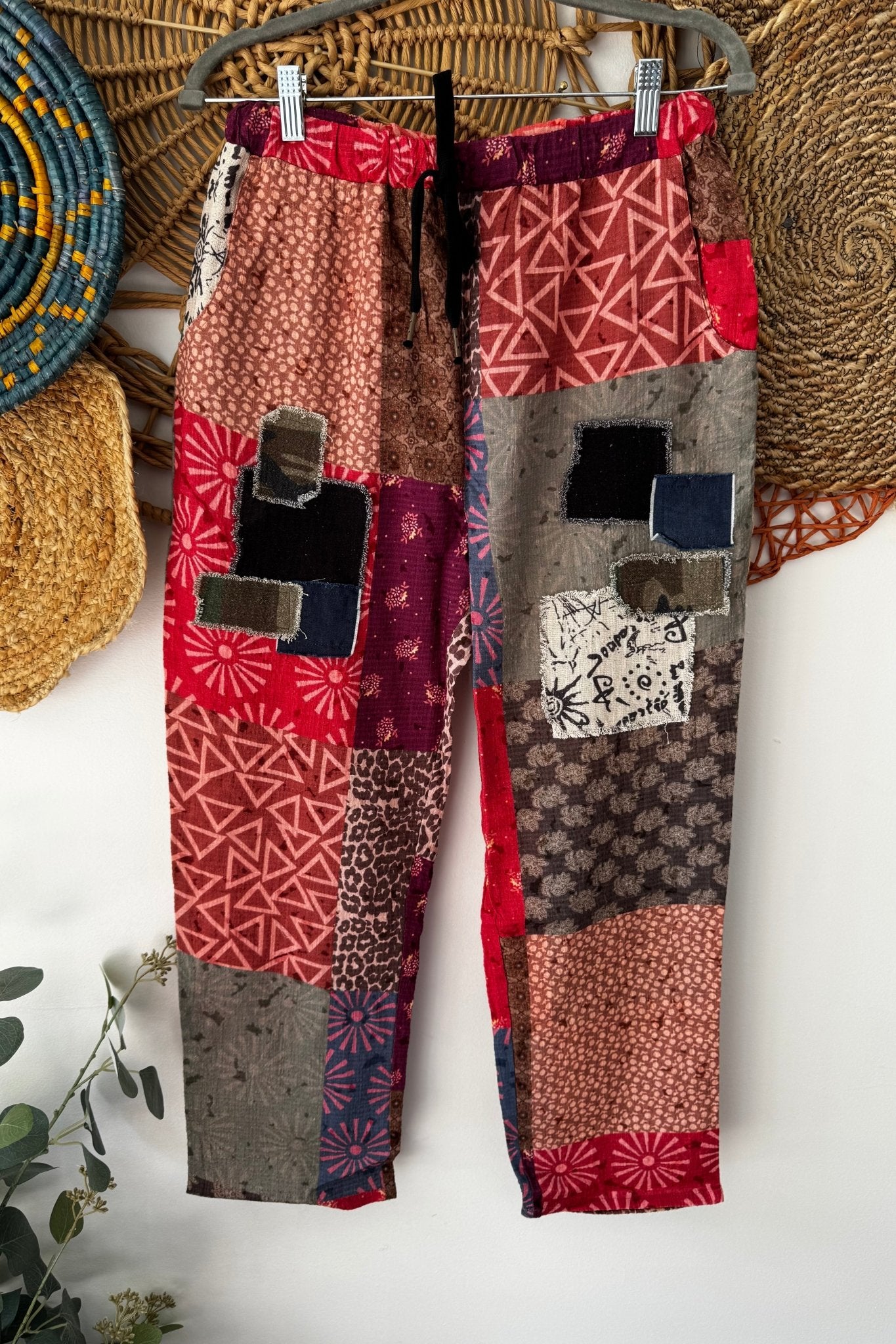 Blocked Print Pants - ivyandlavyboutique I LOVE LINEN