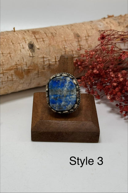 Blue Lapis Chunk Ring - ivyandlavyboutique ivyandlavyboutique