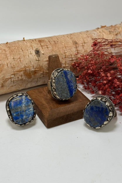 Blue Lapis Chunk Ring - ivyandlavyboutique ivyandlavyboutique