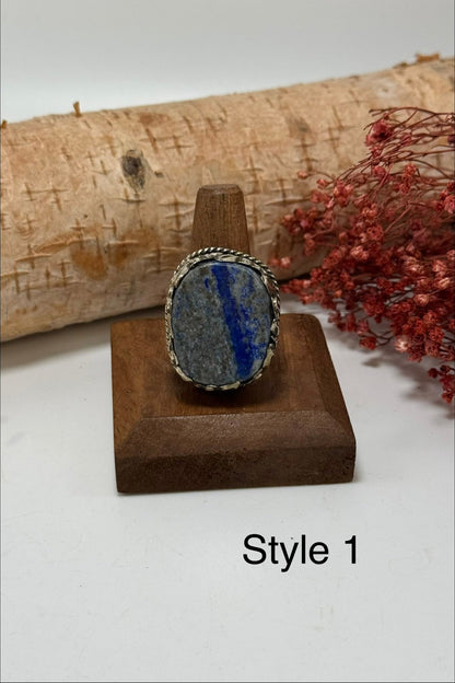Blue Lapis Chunk Ring - ivyandlavyboutique ivyandlavyboutique