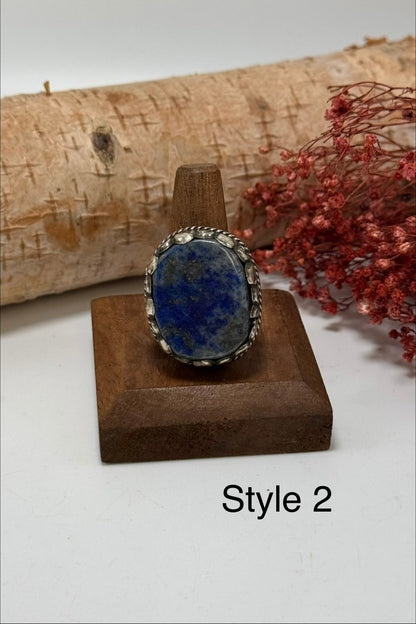 Blue Lapis Chunk Ring - ivyandlavyboutique ivyandlavyboutique