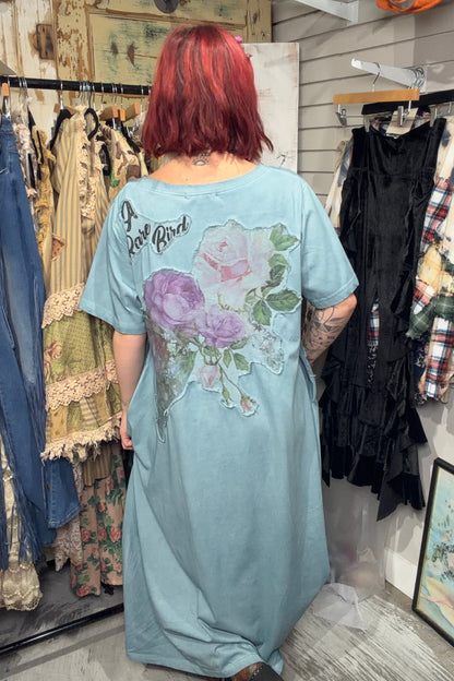 Blue T Shirt Dress - ivyandlavyboutique A Rare Bird Shop