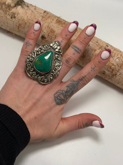 Blue Teardrop Chunky Statement Ring - ivyandlavyboutique ivyandlavyboutique