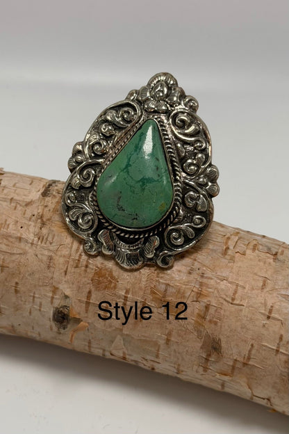 Blue Teardrop Chunky Statement Ring - ivyandlavyboutique ivyandlavyboutique