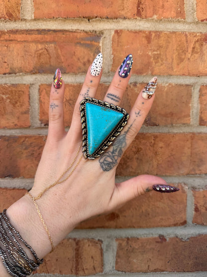 Blue Triangle Ring 1 - Boho Wanderlust Boutique ivyandlavyboutique