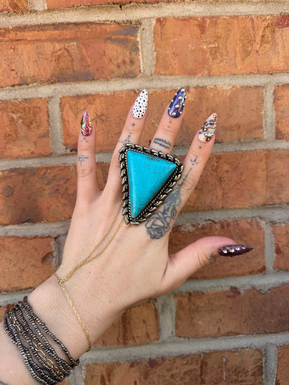 Blue Triangle Ring 1 - Boho Wanderlust Boutique ivyandlavyboutique