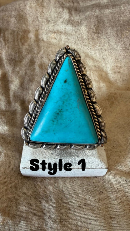 Blue Triangle Ring - Boho Wanderlust Boutique Boho Wanderlust Boutique