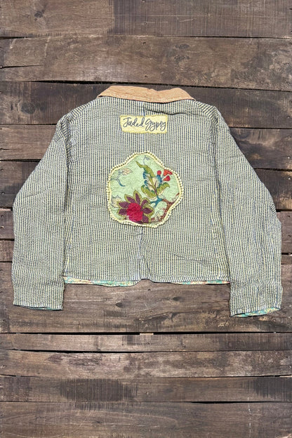 Blue Willow Jacket in Stripe - ivyandlavyboutique Jaded Gypsy