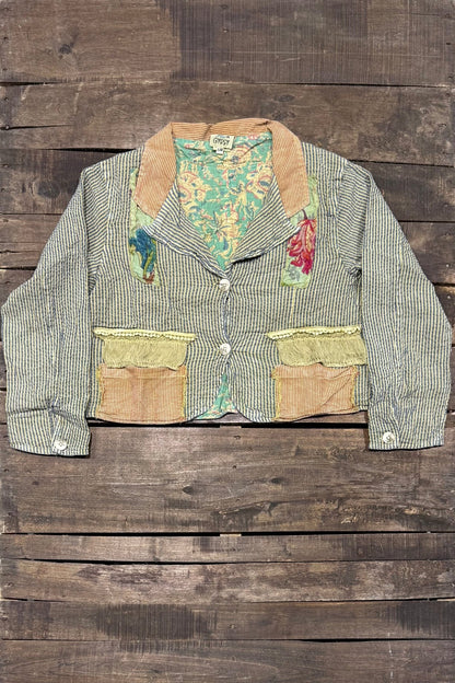 Blue Willow Jacket in Stripe - ivyandlavyboutique Jaded Gypsy