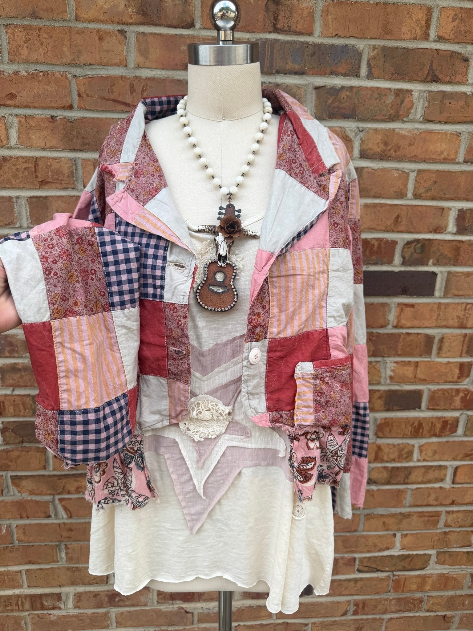 Blush Trail Patched Up Jacket - ivyandlavyboutique Jaded Gypsy