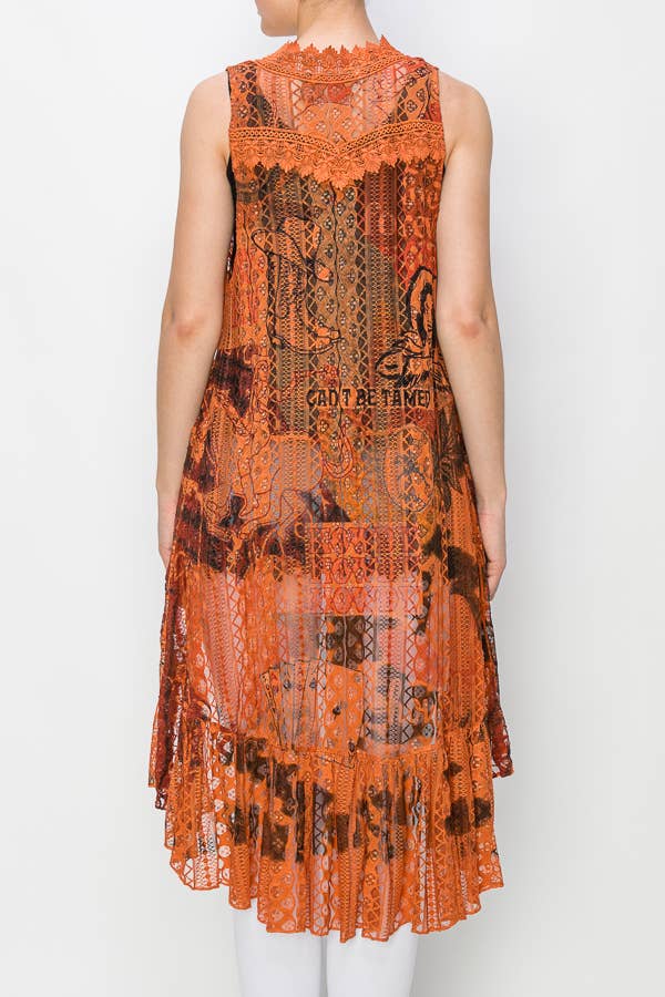 BOHEMIAN ALL LACE HI LOW VEST - ivyandlavyboutique Origami Apparel ~ Lace and Crochet inspired