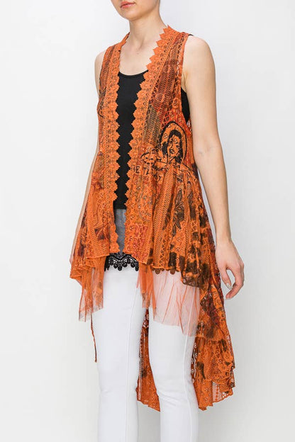 BOHEMIAN ALL LACE HI LOW VEST - ivyandlavyboutique Origami Apparel ~ Lace and Crochet inspired