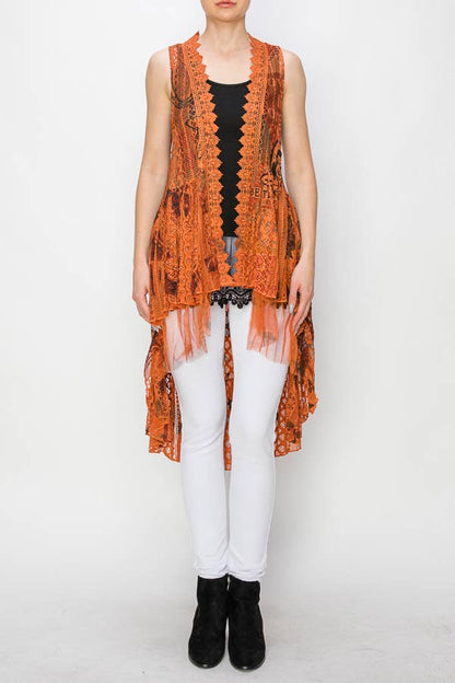 BOHEMIAN ALL LACE HI LOW VEST - ivyandlavyboutique Origami Apparel ~ Lace and Crochet inspired